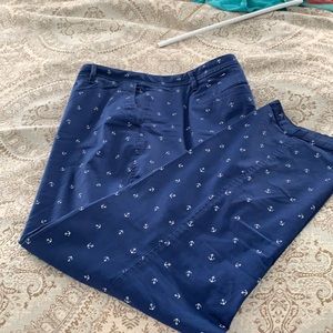 Plus Size Talbots Anchor Pattern Chinos